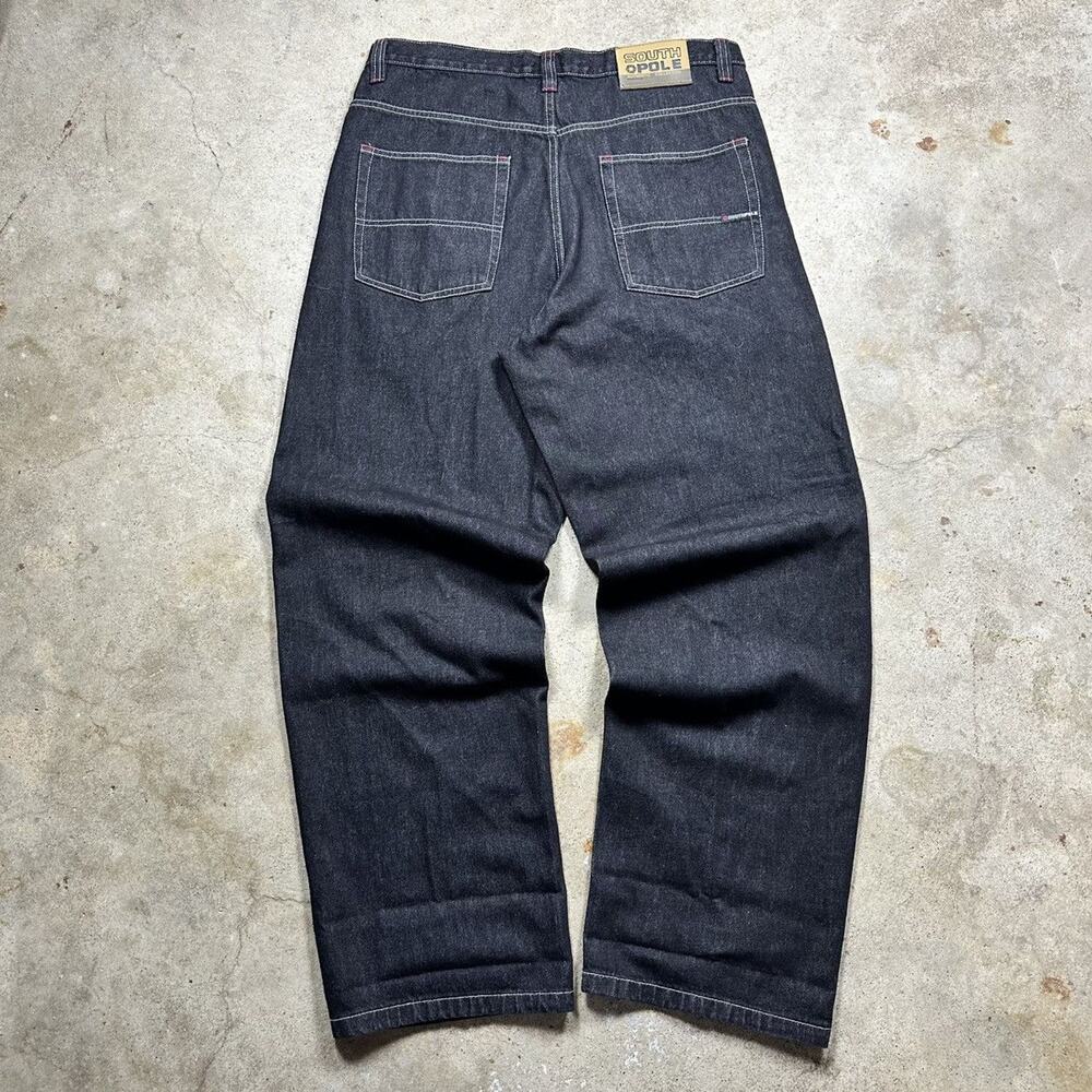 VTG Y2K Baggy Skater Black Denim Southpole Jeans Size 36x34
